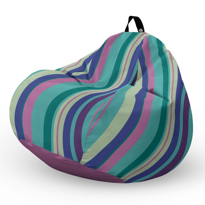 Fotel Updeco Pouf Babzsákfotel, Körte L típus, vízálló, szobai/szabadtéri, belső táska, fogantyúval, 90 x 80 x 60 см, Fotel Pipa Beach, Periglacial