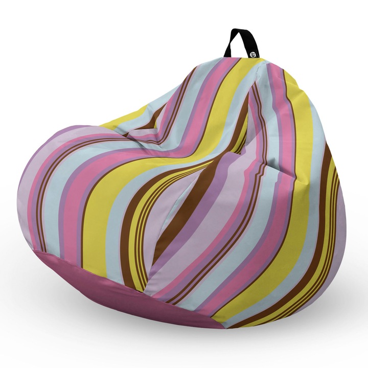 Fotel Updeco Pouf Babzsákfotel, Körte L típus, vízálló, szobai/szabadtéri, belső táska, fogantyúval, 90 x 80 x 60 см, Fotel Marinha gyümölcsök