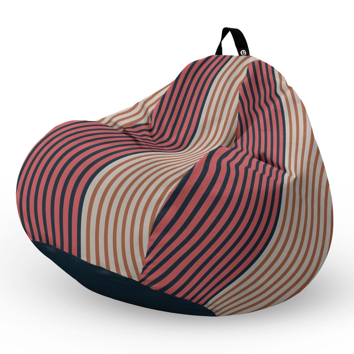 Fotel Updeco Pouf Babzsákfotel, Körte L típus, vízálló, szobai/szabadtéri, belső táska, fogantyúval, 90 x 80 x 60 см, Fotel Leme Beach