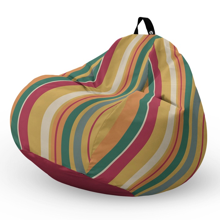 Fotel Updeco Pouf Babzsákfotel, Körte L típus, vízálló, szobai/szabadtéri, belső táska, fogantyúval, 90 x 80 x 60 см, Fotel Malibu naplemente