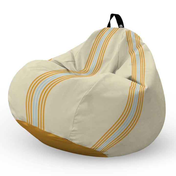 Fotel Updeco Pouf Babzsákfotel, Körte L típus, vízálló, szobai/szabadtéri, belső táska, fogantyúval, 90 x 80 x 60 см, Fotel Marasusa