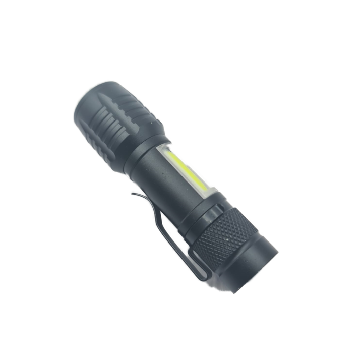 Lanterna de Buzunar, 3 Nivele Iluminare, Led, Cablu USB, Cutie, Prindere Curea, 9 cm, Negru, Dalimag