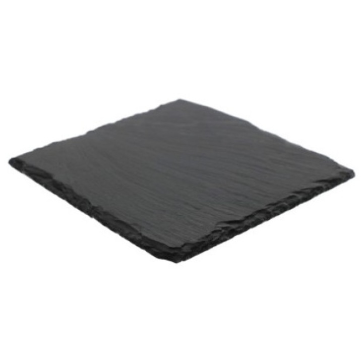 Tava de servire, MPLCo, Piatra, 17x17 cm, Negru