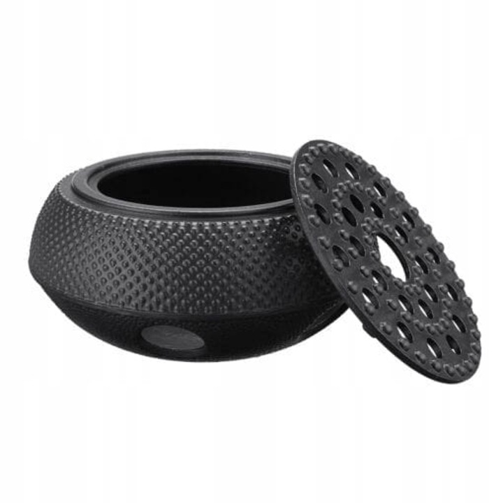 Teáskanna melegítő gyertyatartó, MPLCo, öntöttvas, fekete