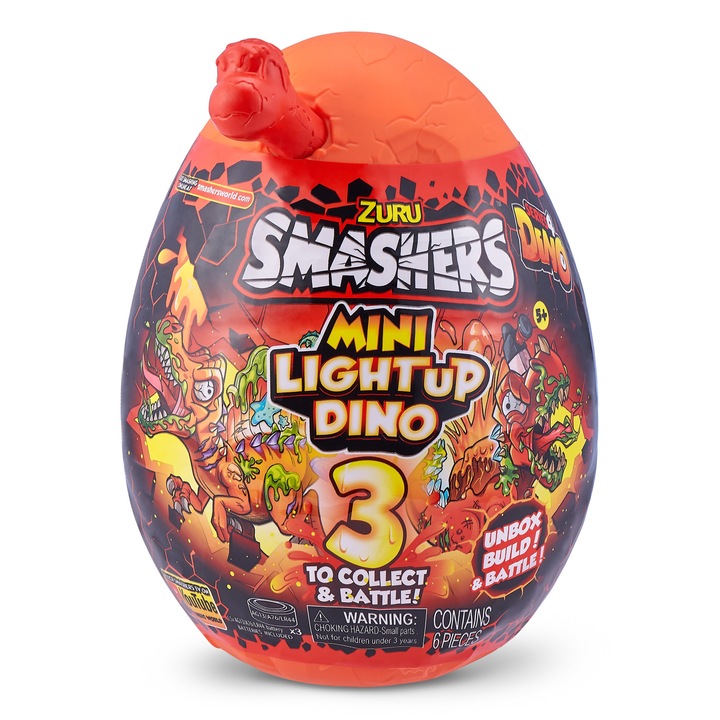 Figurina surpriza Smashers - Mini Light Up Dino, 13 cm