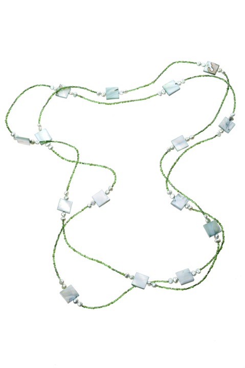 Colier GM-128 cu margele patrate Handmade, Gloria Maris