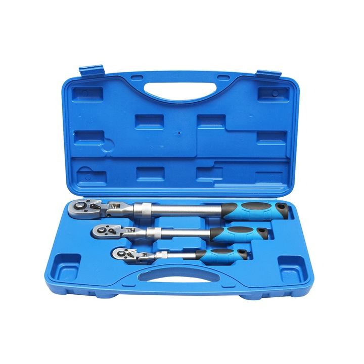 Комплект от 3 броя телескопични тресчотки, реверсивни Брекнер Германия