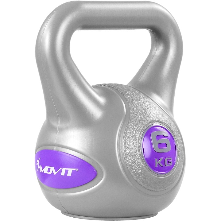 Kettlebell, MOVIT®, STYLISH, 6kg, gri