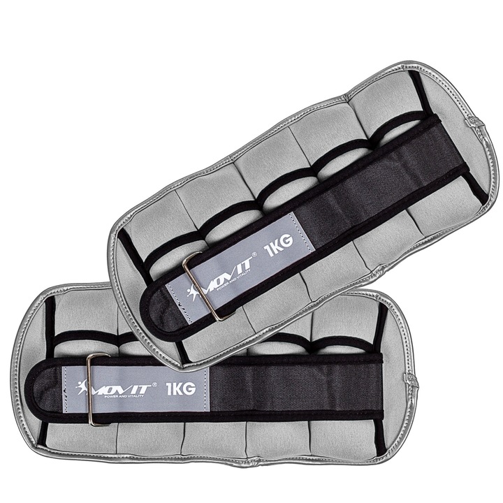 Greutati din neopren pentru incheietura mana/glezna MOVIT® 2x1 kg, gri