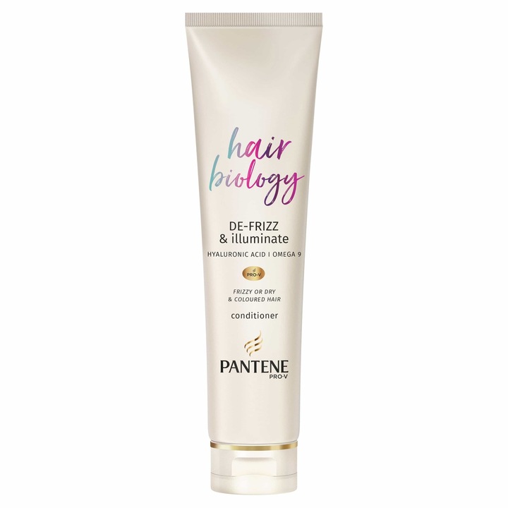 Balsam, Pantene Hair Biology Defrizz & Illuminate, Pentru par tern, 160 ml