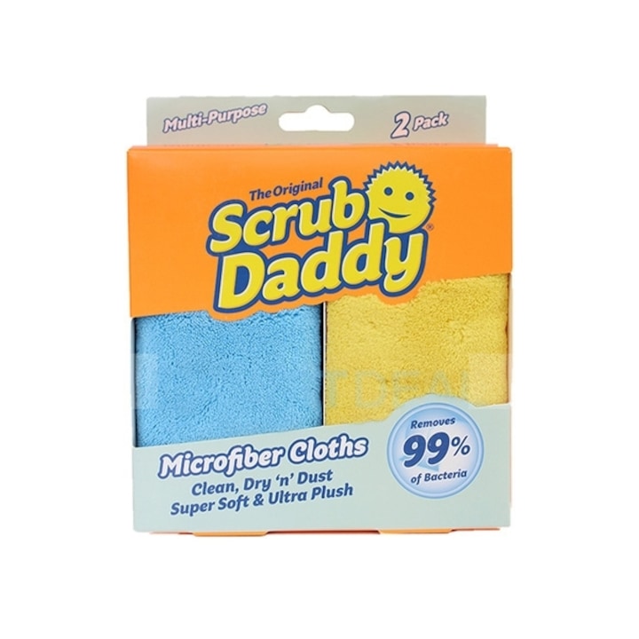 Комплект от 2 кърпи, Scrub Daddy, микрофибър, жълто/синьо