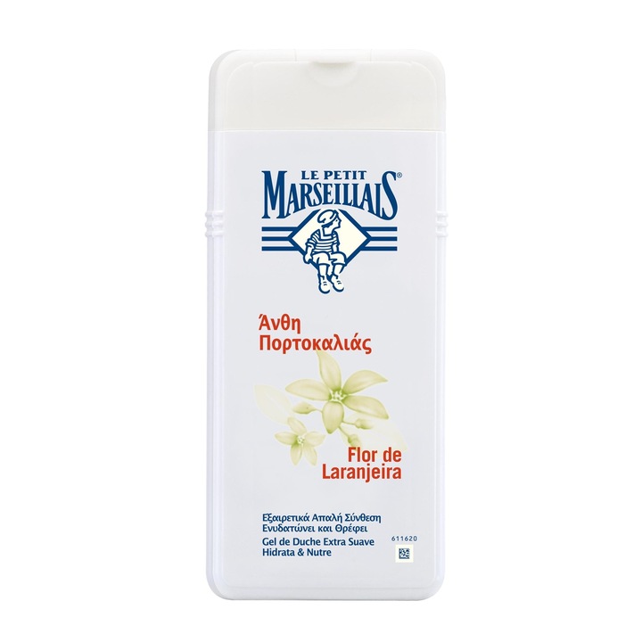 Gel de dus cremos, Le Petit Marseillais, Floare de Portocal, 650 ml