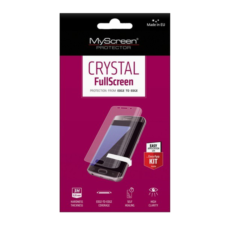MYSCREEN Crystal Fullscreen képernyővédő fólia (íves, öntapadó PET, nem visszaszedhető, 0.15mm, 3H) Átlátszó [Honor 7x] (M2538CC FS)