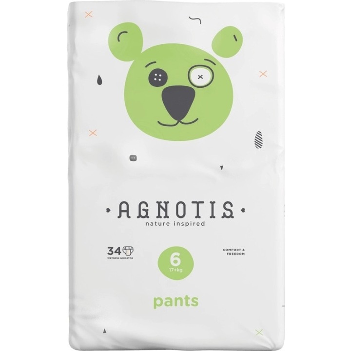 Set 34 scutece chilotel pentru bebelusi, Agnotic, Numarul 6, 17 kg+