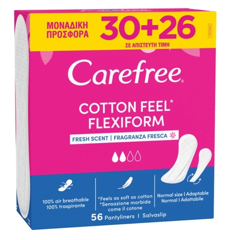 Absorbante Carefree Flexiform Fresh 30 Buc 26 Buc Cadou 230 924 absorbante-carefree-flexiform-fresh-30-buc-26-buc-cadou-230-924