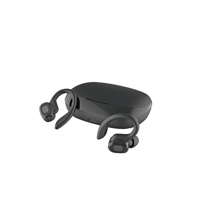 Devia TWS Bluetooth sztereó headset v5.0 + töltőtok - Devia TWS-M2 Sport Series True Wireless Earphones with Charging Case - fekete