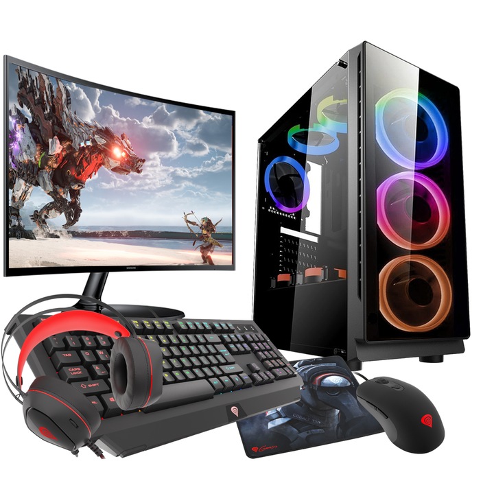 VIST PC Gaming Ryzen 7 5700X, Ram 32GB, NVIDIA GeForce RTX 3060, SSD 1TB M.2, WIFI, LCD 24", Windows 11 Pro