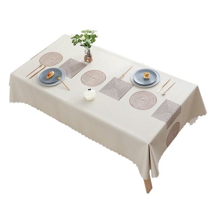Téglalap alakú asztalterítő, PVC, víz- és olajálló, közepes vastagságú, egyszínű, 140x90cm