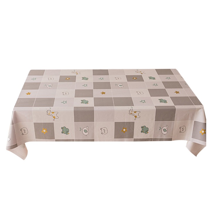 YANYXR PVC téglalap alakú asztalterítő, kopásálló és vízálló, többszínű, 140x90cm