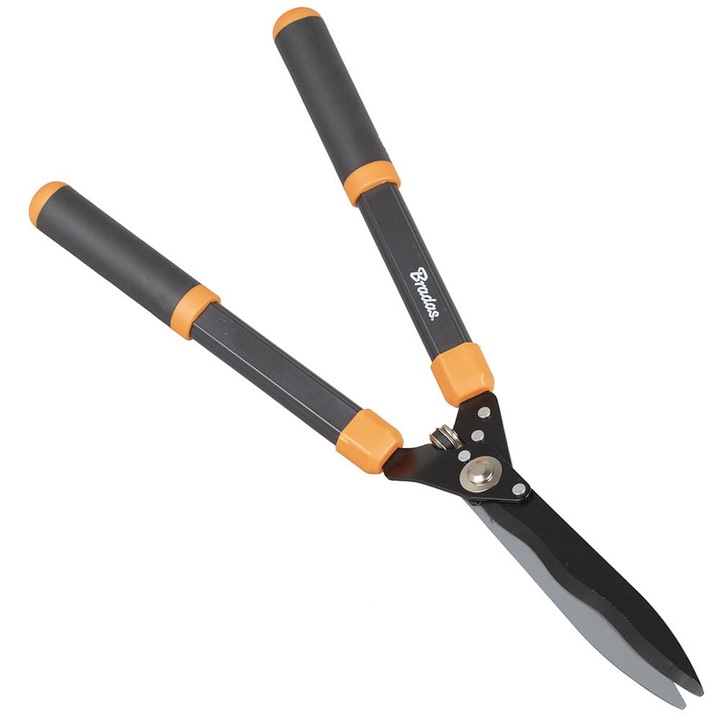 Foarfeca de tuns gard viu, Bradas, Aluminiu, Negru/Portocaliu