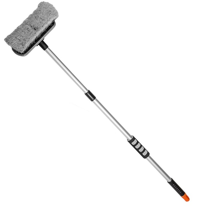 Perie-telescop, Bradas, 170 cm, Argintiu