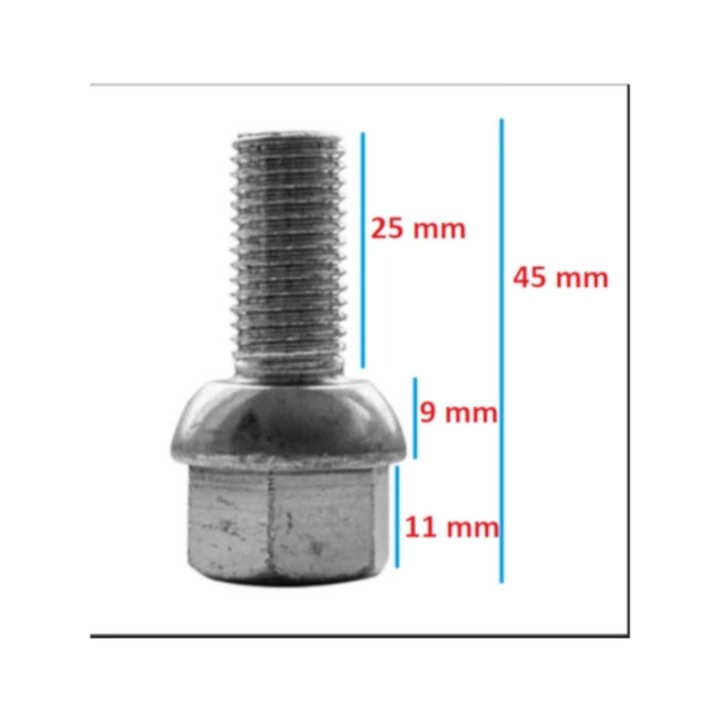 Surub conic pentru roti M12x1,5