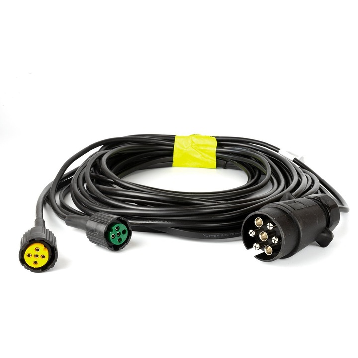 Cablaj pentru remorci de 4.5 m, Mantes, Priza 7-PIN conectori baioneta, Negru
