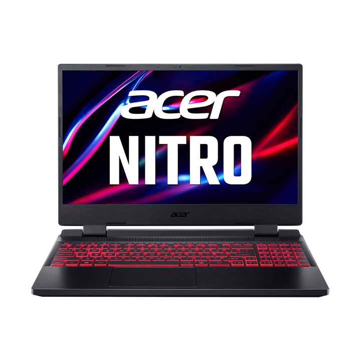 Laptop, Acer, Nitro 5, AN515-58-74HY, 15.6", Intel Core i7-12650H 10 nuclee, NVIDIA GeForce RTX 4060 8GB GDDR6, 16GB 4800MHz DDR5, Negru