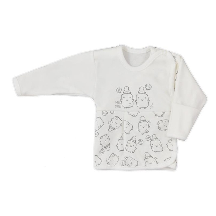 Bluza cu maneca lunga pentru baieti Koala Happy Baby 06-704A, Alb 68 CM
