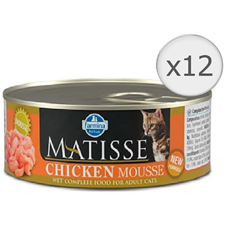 Matisse Adult Nedves macskaeledel, Csirke Mousse, 12 x 85 g