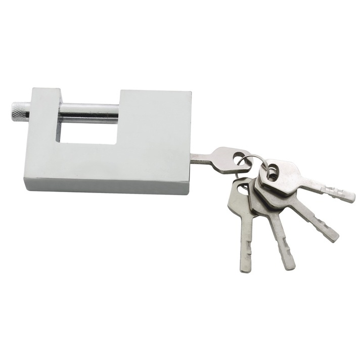 Бял правоъгълен катинар 90 мм