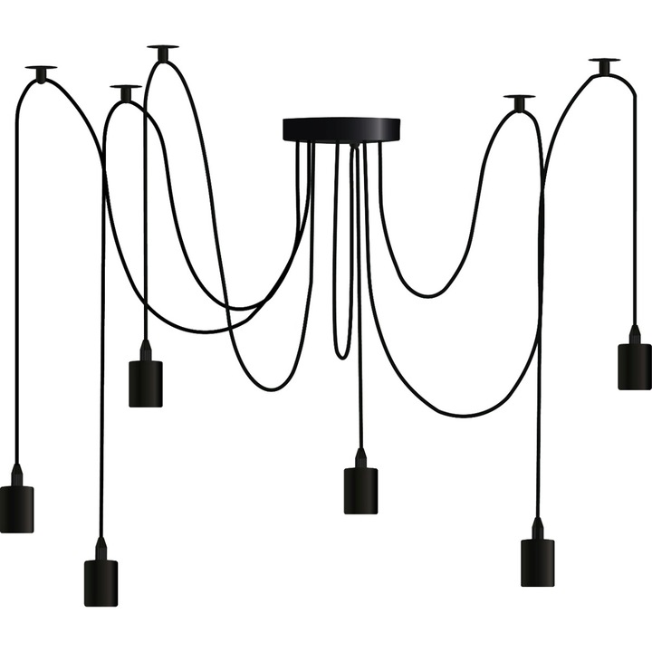 LED полилей, висяща лампа Spider 6x LED кабел x E27, LUMILED