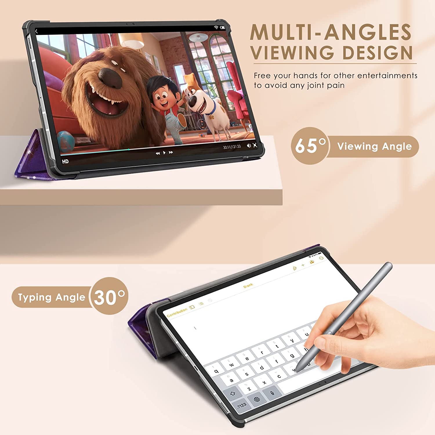 Husa Slim Sigloo, Smart Cover, Trifold, pentru tableta Samsung Galaxy Tab S8 Plus (X800/X806), S7 FE (T730/T733/T736B), S7 Plus (T970/T976B), 12.4 Inch, model Galaxy