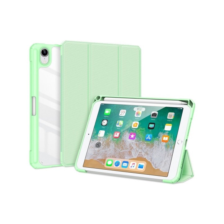 Husa premium Sigloo, pentru tableta iPAD Pro 11, 2024/2022/2021, 11", interior de piele sintetica, cu suport Smart Pen, Verde
