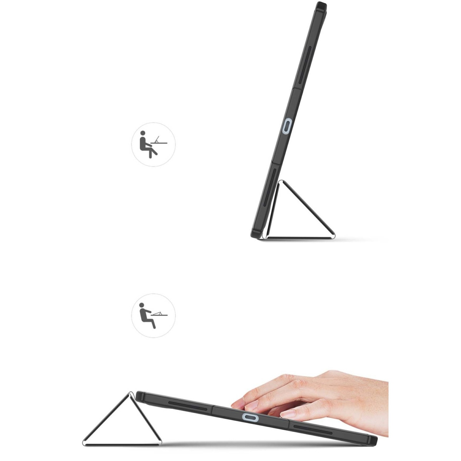 Husa pentru tableta Samsung Galaxy Tab S8 Plus (X800/X806), S7 FE (T730/T733/T736B), S7 Plus (T970/T976B), Sigloo, cu suport Smart Pen Dux Ducis Toby, Black