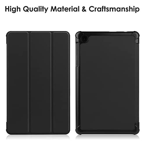 Husa Slim Sigloo, Smart Cover, Trifold, pentru tableta Samsung Galaxy Tab A8 10.5inch (2022/2021) SM-X200 / X205 / X207, model Simple Black