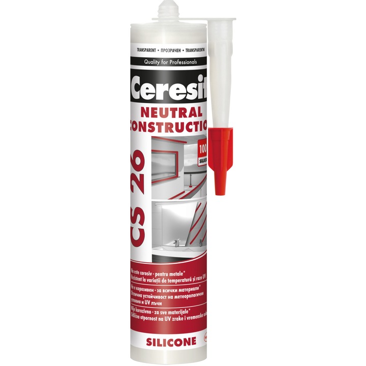 Silicon pentru ferestre/usi Ceresit, 300 ml, aplicare pistol, transparent