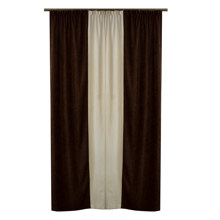 Set draperii Velaria Suet wenge cu ivoire, 2x130x220 cm