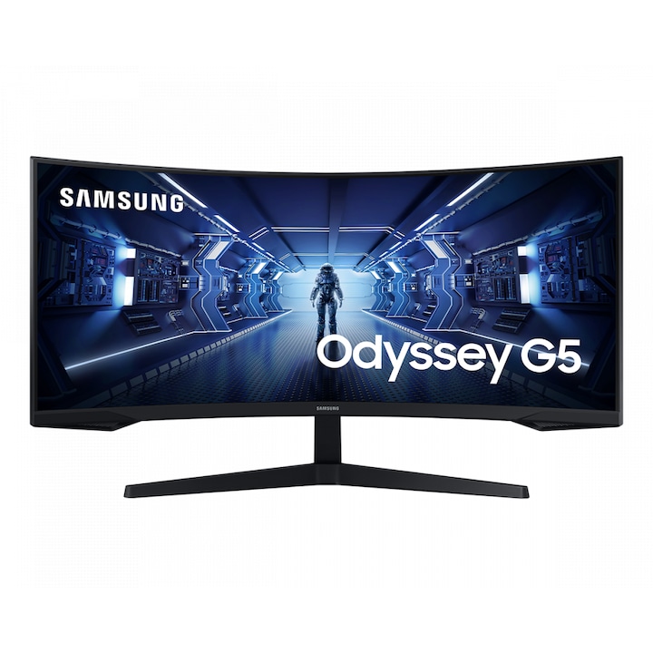 Monitor Samsung Odyssey G5 C34G55TWWP 34 inch, VA Curved UWQHD 3440x1440, 165Hz, 1 ms