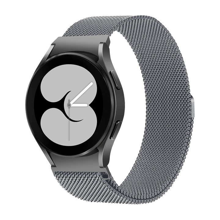 Curea smartwatch, Matcheasy, Inox, Pentru Samsung Galaxy Watch 7/6/5/4 40mm 44mm/ 5 Pro 45mm/ 4 /6 Classic 42mm 46mm 43mm 47mm Gri