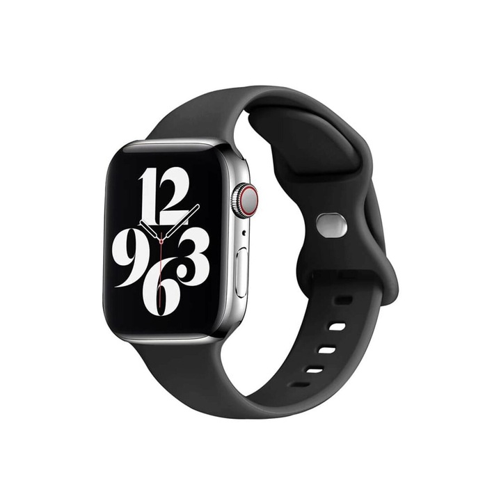 Curea pentru Apple Watch 1/2/3/4/5/6/7/8/9/10/SE/SE 2/Ultra/Ultra 2 (42/44/45/46/49mm) - Techsuit Watchband (W031) - Black