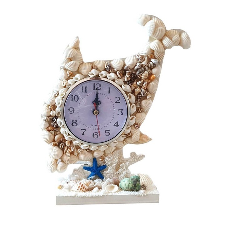 Ceas de masa Delfin, Alb, 23 cm, 20178199