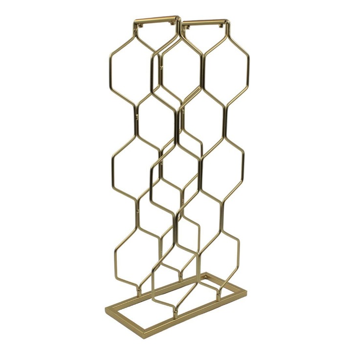 Támogatás 8 palack fém 23x11x48cm arany