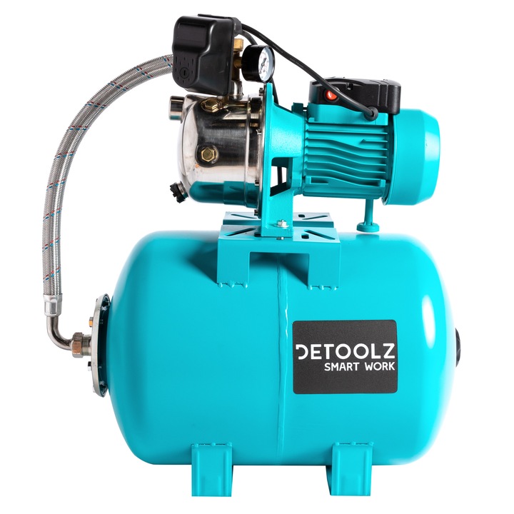 Hidrofor Detoolz, 0.75 kW/1HP, 50 l, 220 V, 2850 rotatii/min, albastru