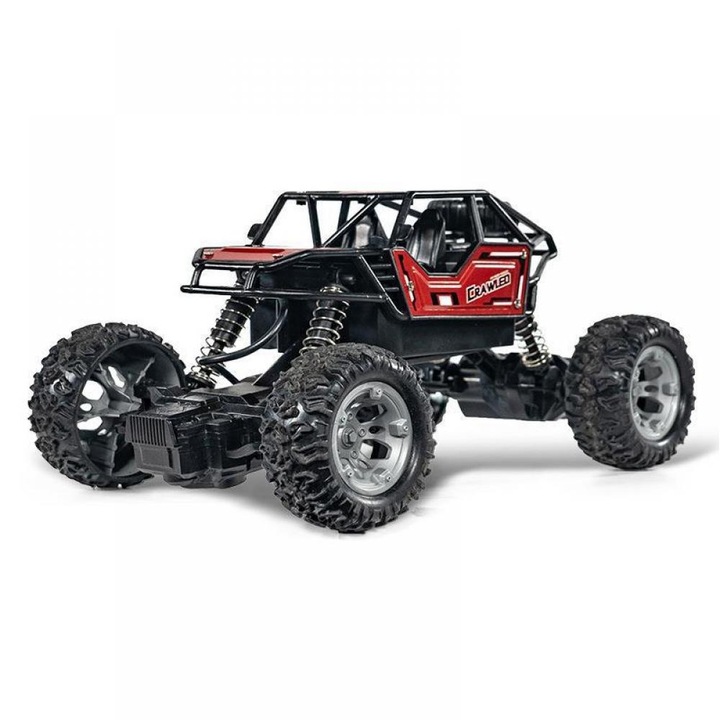 RC кола с дистанционно управление за деца, idepet®, алуминиева, 2WD, офроуд, радиоуправляема 20.5*14*10cm червена