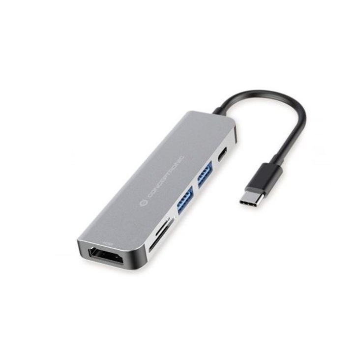 USB хъб, Conceptronic, Алуминий, Сребрист