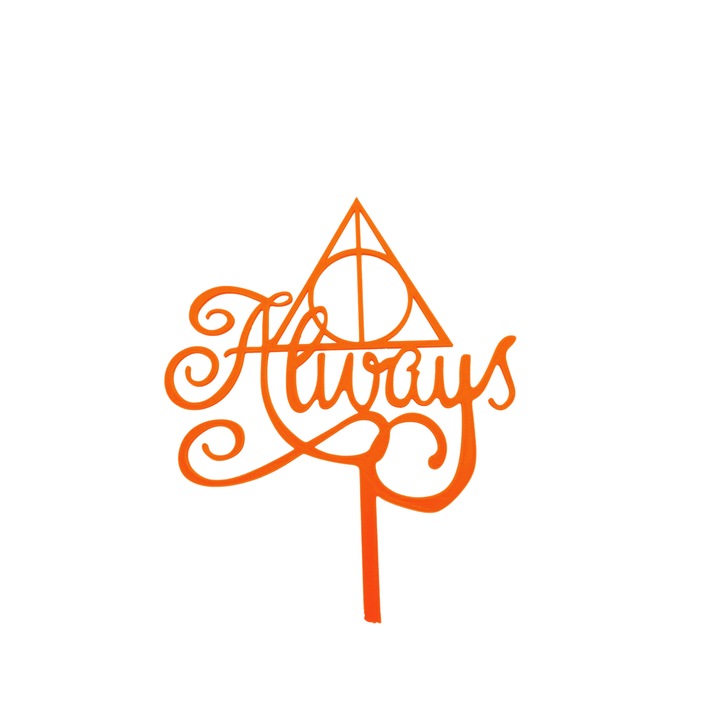 Декорация за торта "ALWAYS" Хари Потър и Даровете на Смъртта, 18 х 14 см оранжево