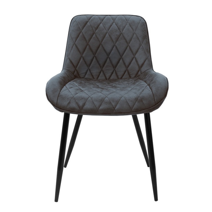 Set 4 scaune dining ML-Design, antracit, 54x60x81 cm, imitatie piele, 13,2 kg, design modern si elegant