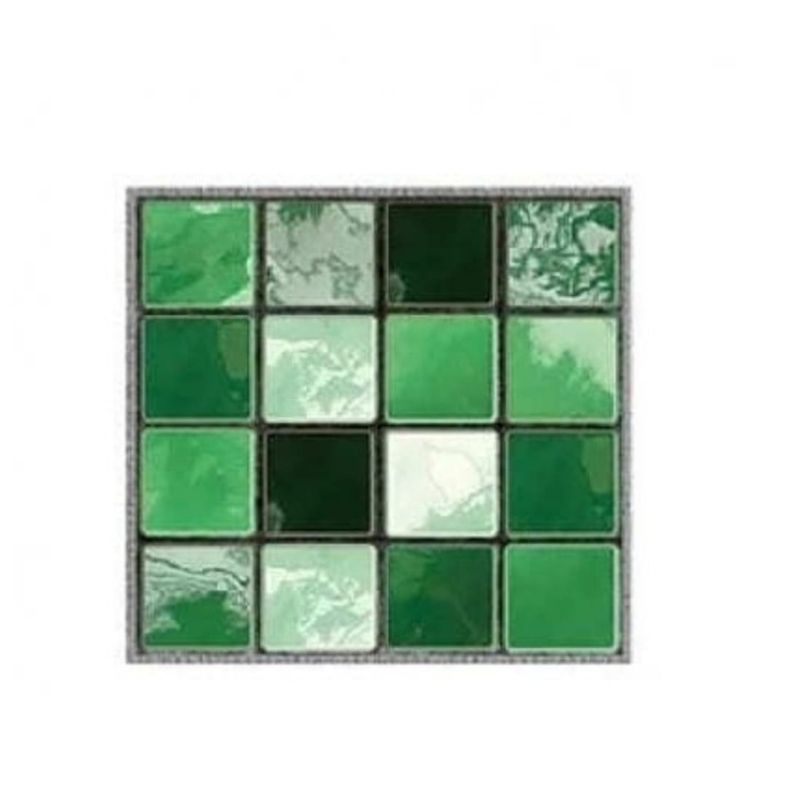 19 db-os dekoratív matrica készlet csempére vagy falra, 10 x 10 cm, 0,19 m², zöld, MaffStuff®