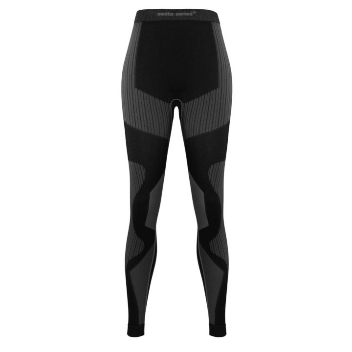 Pantaloni termici dama THERMO ACTIVE C20, Sesto Senso, Poliamida, Negru/Gri, M